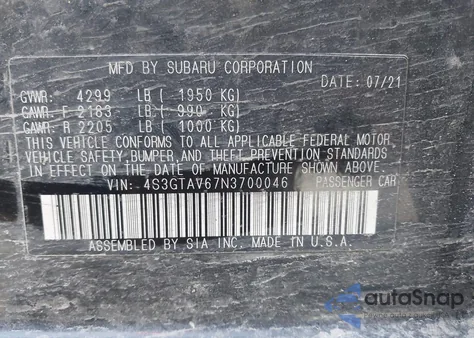 2022 Subaru Impreza Premium 5-Door from USA, damaged, VIN 4S3GTAV67N3700046